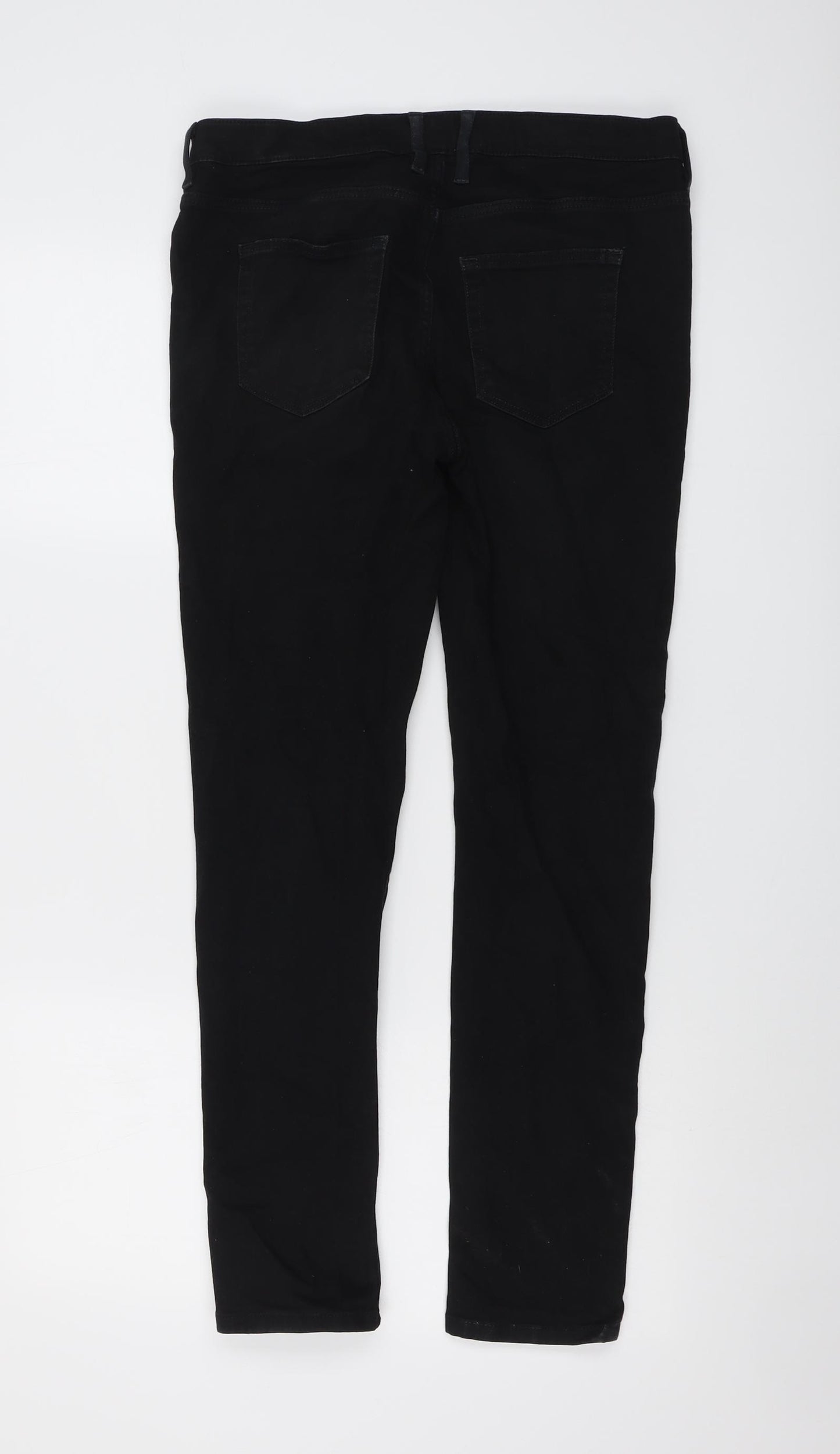 River Island Mens Black Cotton Skinny Jeans Size 30 in L30 in Regular Button