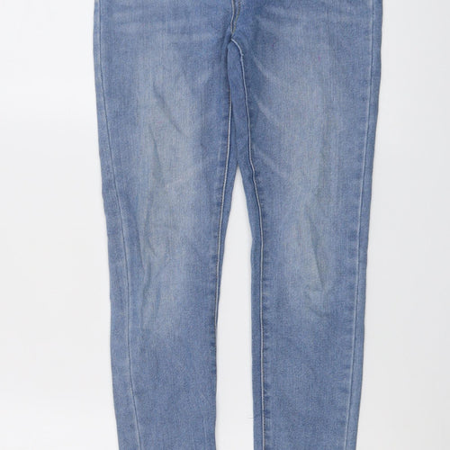 Levi's Girls Blue Cotton Skinny Jeans Size 12 Years Regular Button