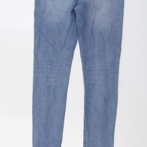 Levi's Girls Blue Cotton Skinny Jeans Size 12 Years Regular Button
