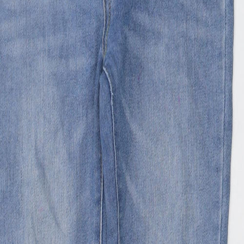 Levi's Girls Blue Cotton Skinny Jeans Size 12 Years Regular Button