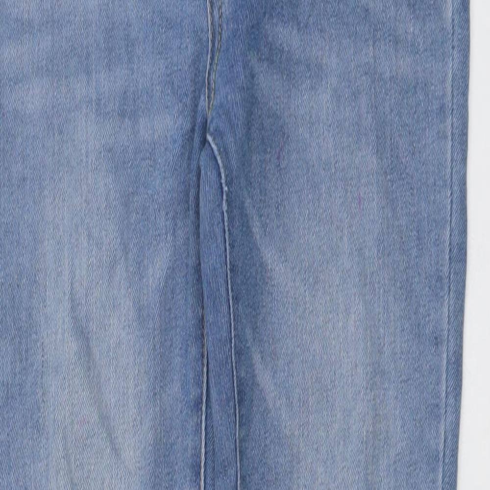Levi's Girls Blue Cotton Skinny Jeans Size 12 Years Regular Button