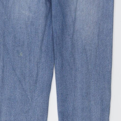 Levi's Girls Blue Cotton Skinny Jeans Size 12 Years Regular Button