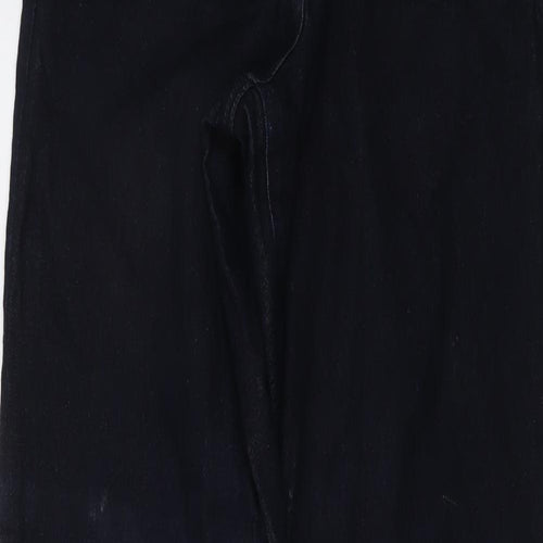 Long Tall Sally Womens Blue Cotton Straight Jeans Size 14 L35 in Regular Button
