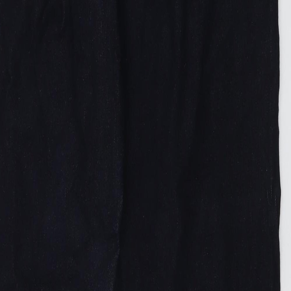 Long Tall Sally Womens Blue Cotton Straight Jeans Size 14 L35 in Regular Button