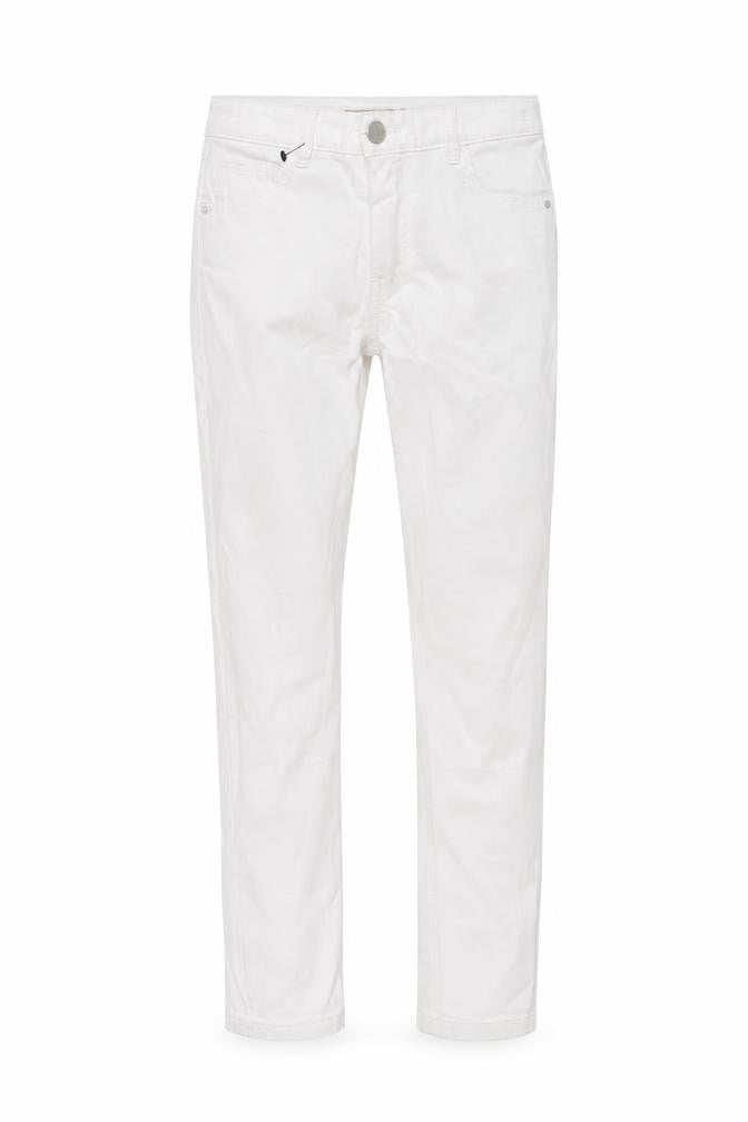 Front view of Next girls’ white cotton skinny jeans, size 10, years regular button