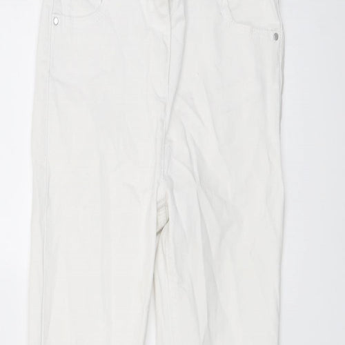 NEXT Girls White Cotton Skinny Jeans Size 10 Years Regular Button
