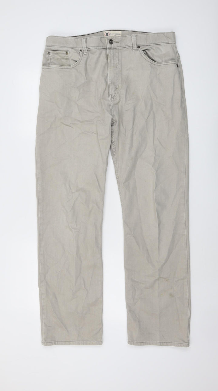 Blue Harbour Womens Beige Cotton Straight Jeans Size 36 in L31 in Regular Button