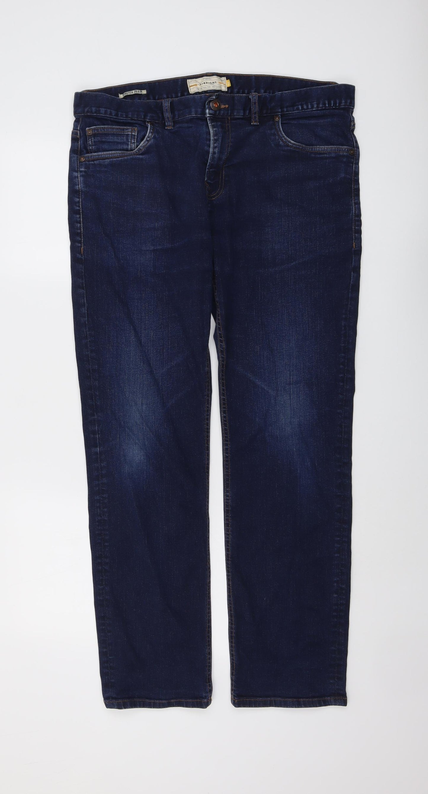 NEXT Mens Blue Cotton Straight Jeans Size 36 in L30 in Regular Button