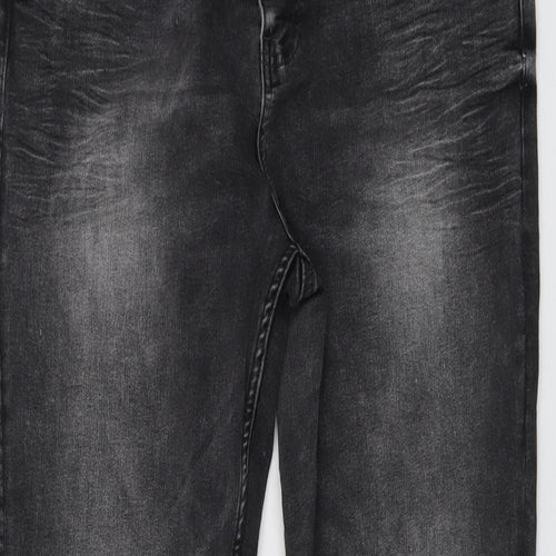 Marks and Spencer Womens Grey Cotton Skinny Jeans Size 14 L30 in Regular Button