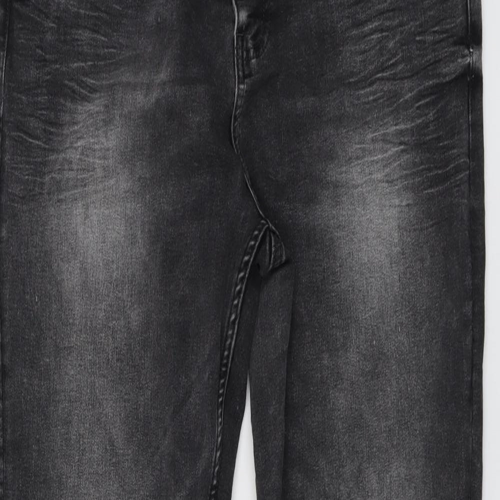 Marks and Spencer Womens Grey Cotton Skinny Jeans Size 14 L30 in Regular Button