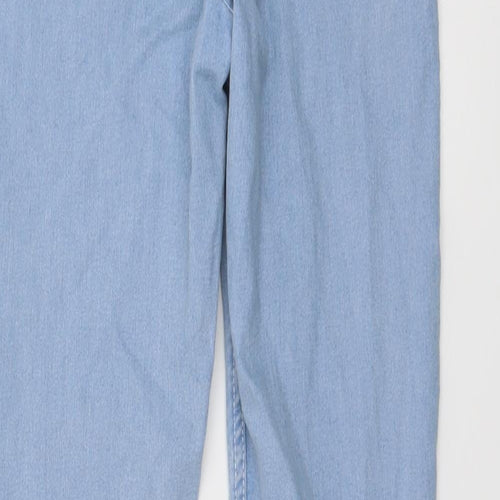 PRETTYLITTLETHING Womens Blue Cotton Skinny Jeans Size 6 L29 in Regular Button