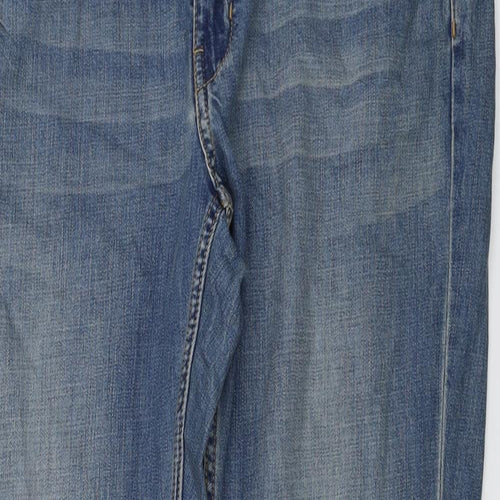 H&M Mens Blue Cotton Straight Jeans Size 33 in L30 in Regular Button
