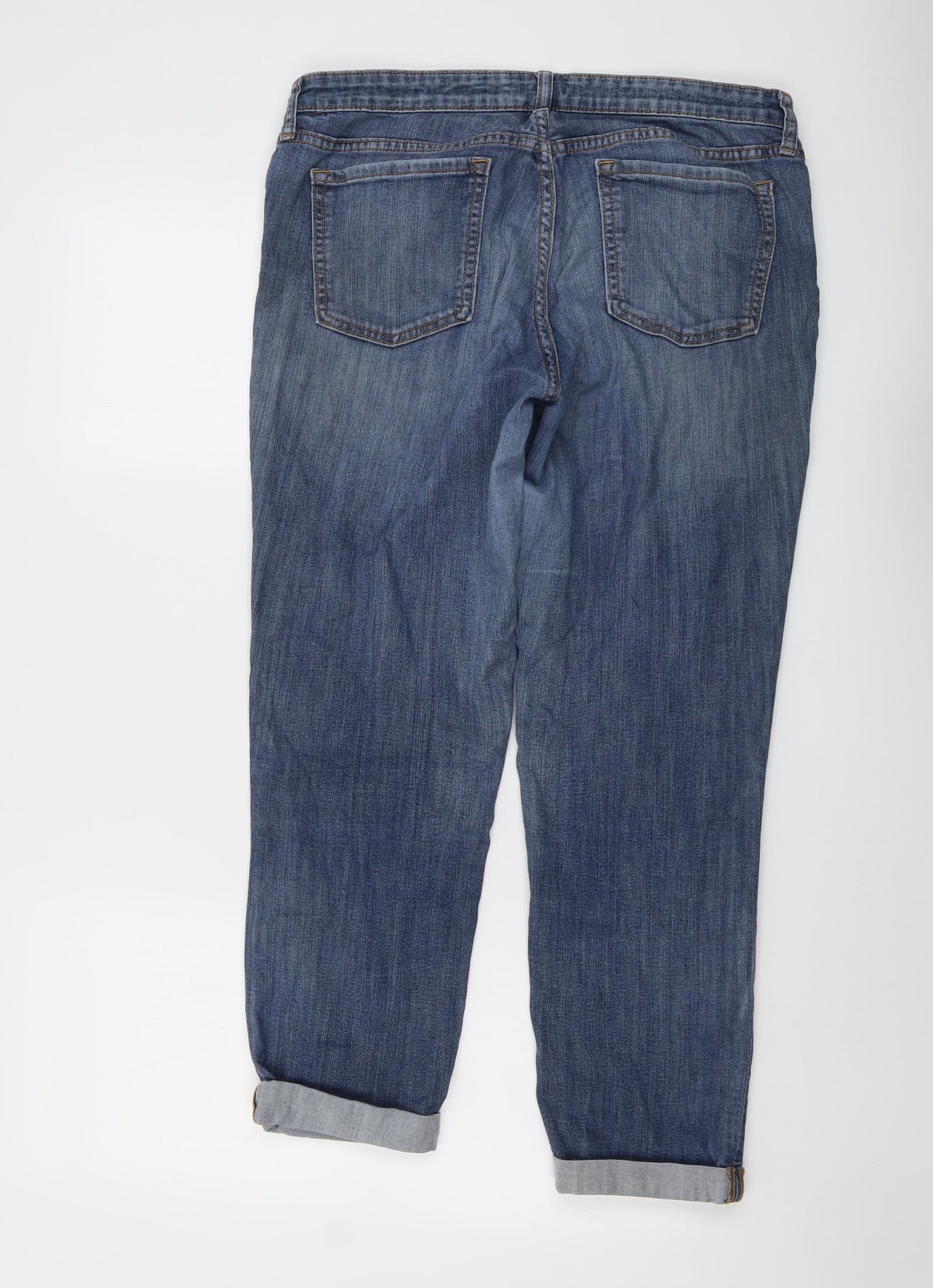 Gap Womens Blue Cotton Mom Jeans Size 12 L26 in Regular Button