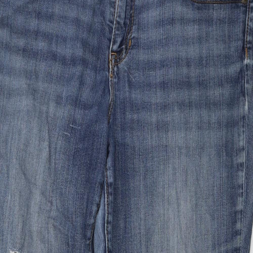Gap Womens Blue Cotton Mom Jeans Size 12 L26 in Regular Button