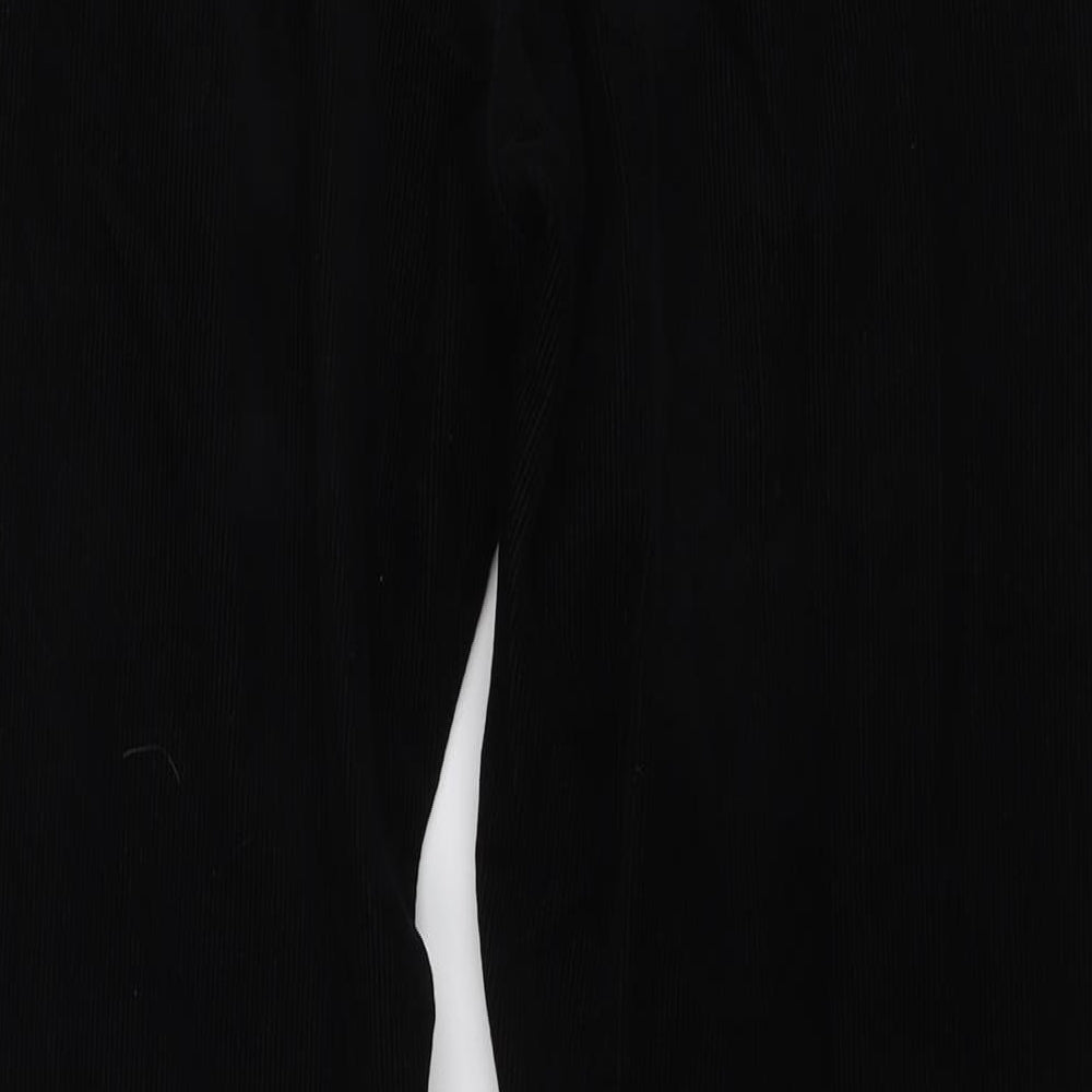 Marks and Spencer Mens Black Cotton Trousers Size 40 in L33 in Regular Button