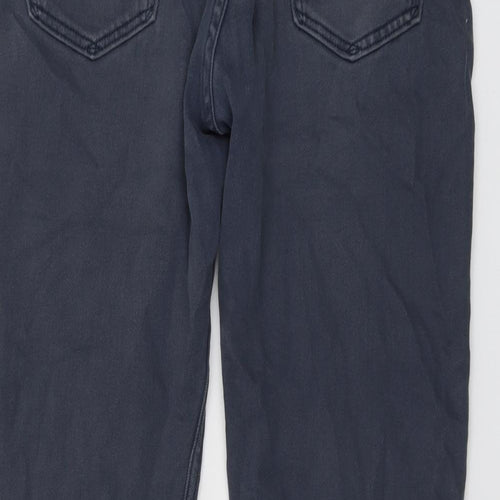 Marks and Spencer Mens Blue Cotton Straight Jeans Size 36 in L31 in Regular Button