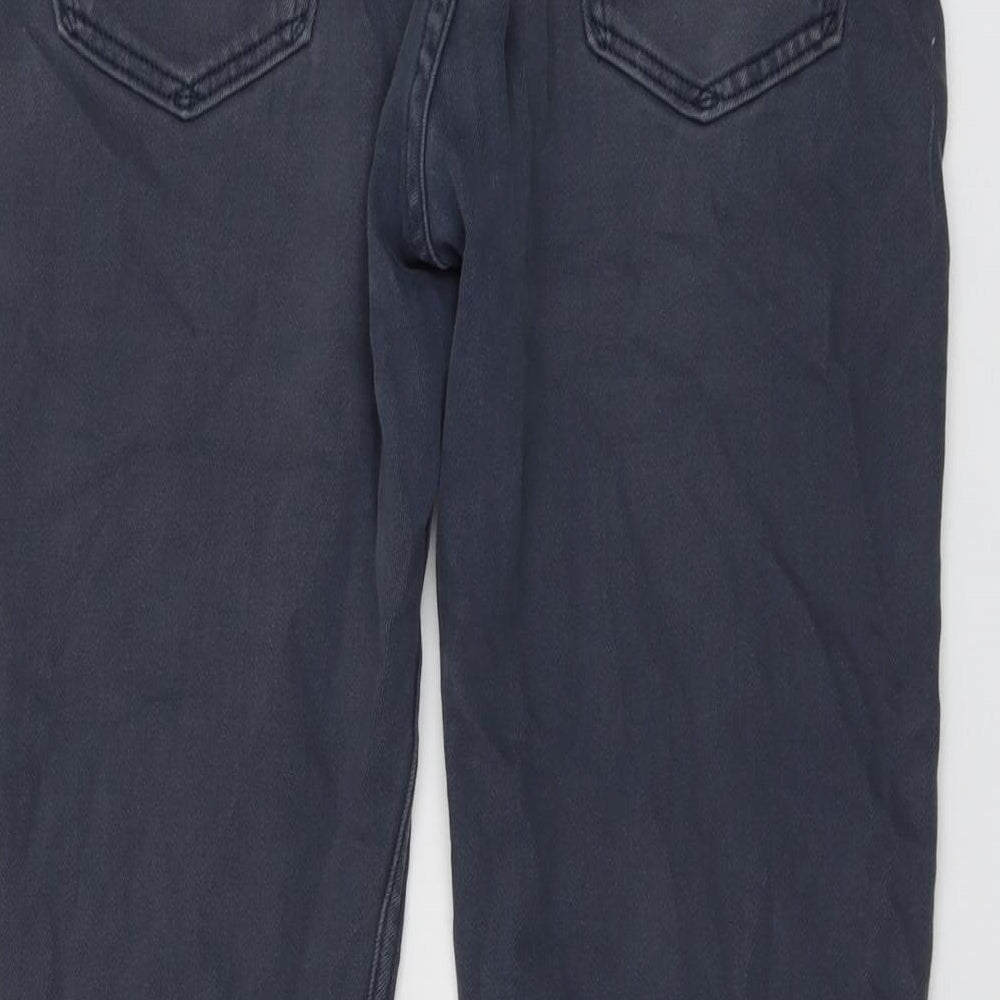 Marks and Spencer Mens Blue Cotton Straight Jeans Size 36 in L31 in Regular Button