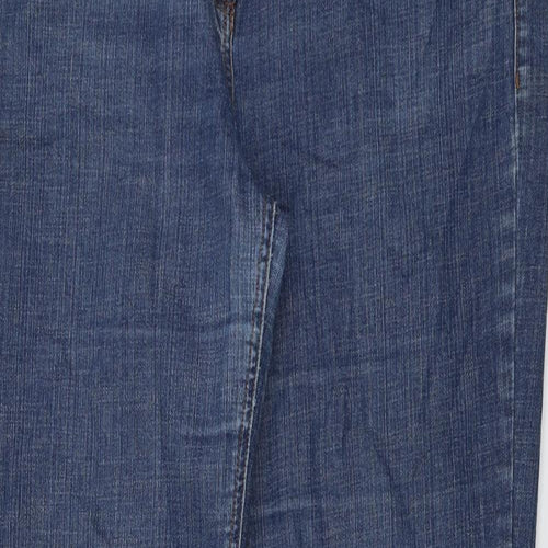Long Tall Sally Womens Blue Cotton Bootcut Jeans Size 16 L33 in Regular Button