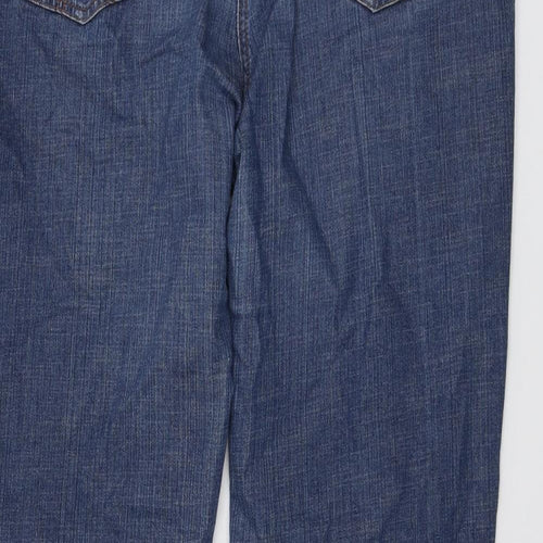 Long Tall Sally Womens Blue Cotton Bootcut Jeans Size 16 L33 in Regular Button