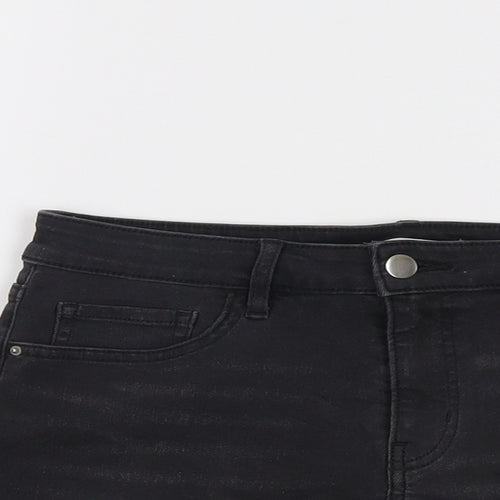 H&M Womens Grey Cotton Hot Pants Shorts Size 8 L3 in Regular Button