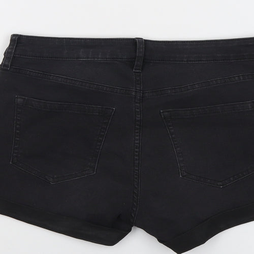 H&M Womens Grey Cotton Hot Pants Shorts Size 8 L3 in Regular Button