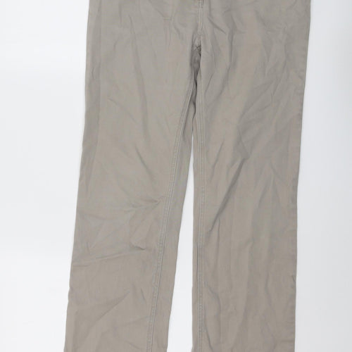 DASH Womens Beige Cotton Straight Jeans Size 12 L29 in Regular Button