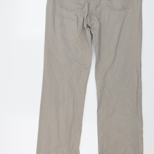 DASH Womens Beige Cotton Straight Jeans Size 12 L29 in Regular Button