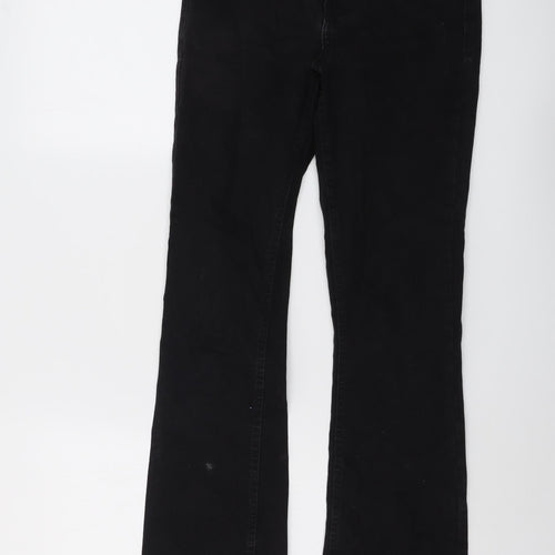 New Look Womens Black Cotton Bootcut Jeans Size 10 L30 in Regular Button