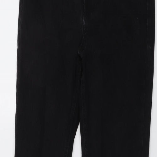 New Look Womens Black Cotton Bootcut Jeans Size 10 L30 in Regular Button