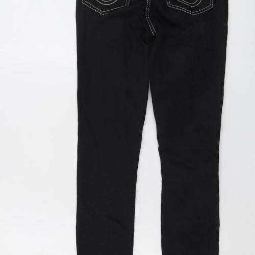 True Religion Womens Black Cotton Skinny Jeans Size 25 in L26 in Regular Button