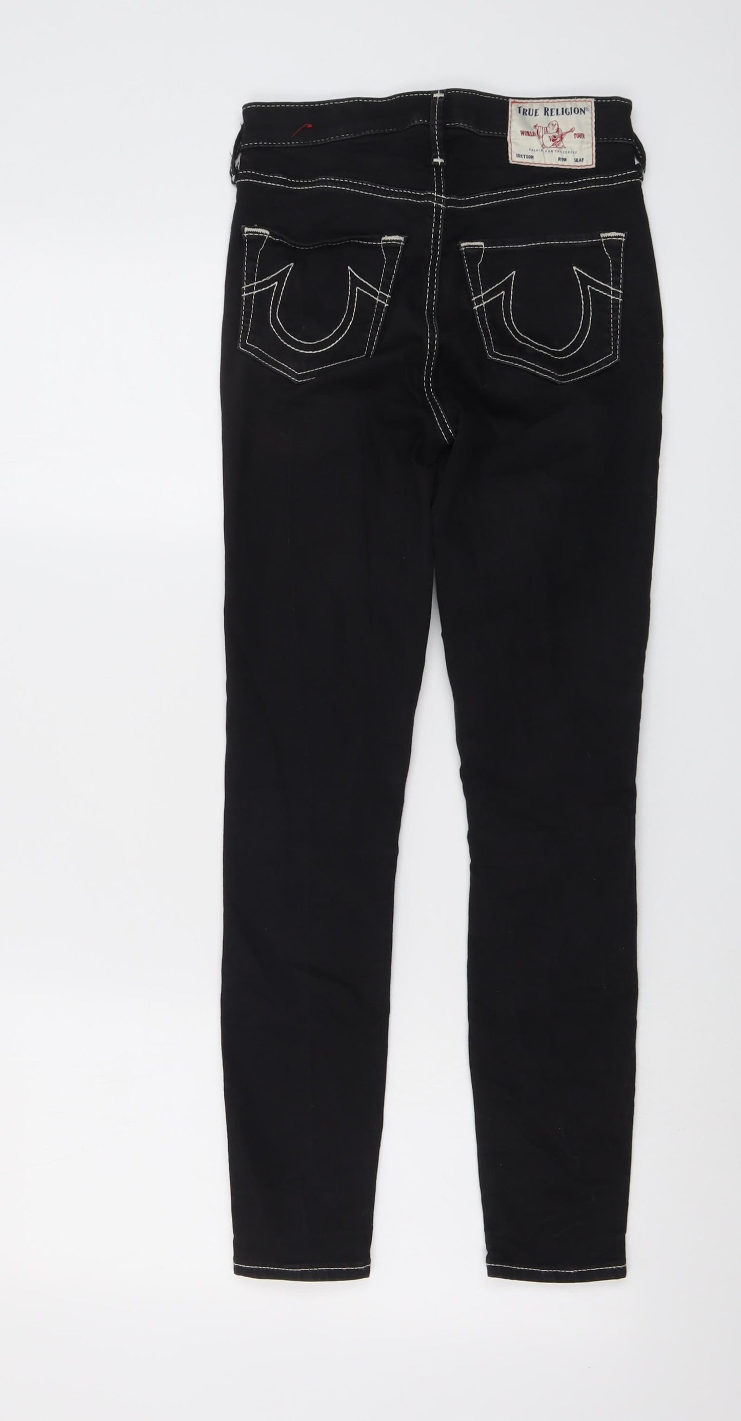 True Religion Womens Black Cotton Skinny Jeans Size 25 in L26 in Regular Button