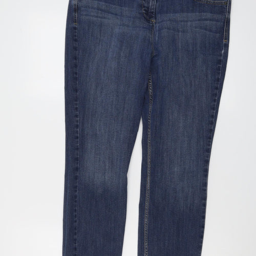 Marks and Spencer Womens Blue Cotton Skinny Jeans Size 18 L27 in Regular Button