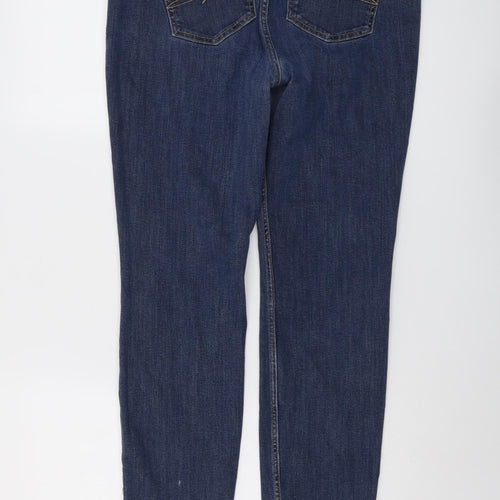 Marks and Spencer Womens Blue Cotton Skinny Jeans Size 18 L27 in Regular Button