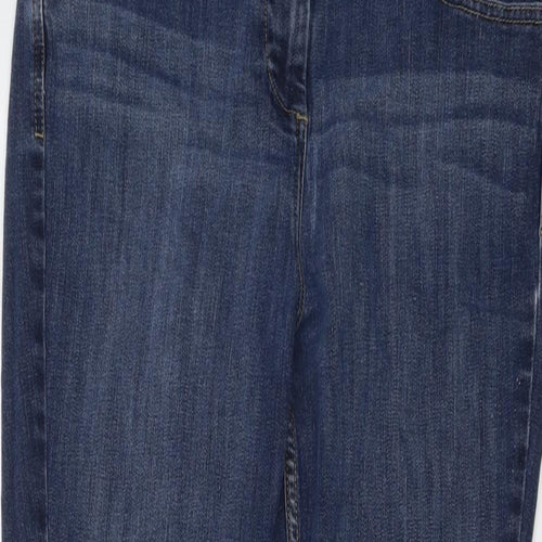 Marks and Spencer Womens Blue Cotton Skinny Jeans Size 18 L27 in Regular Button