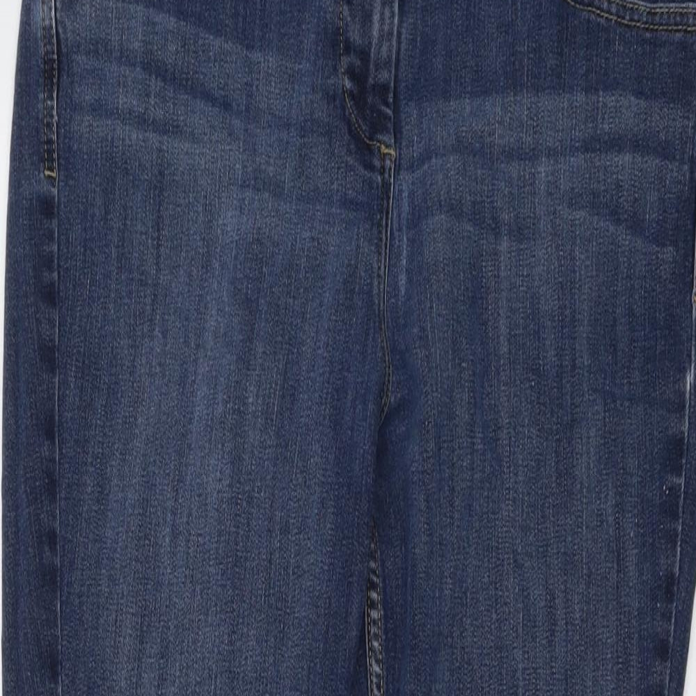 Marks and Spencer Womens Blue Cotton Skinny Jeans Size 18 L27 in Regular Button