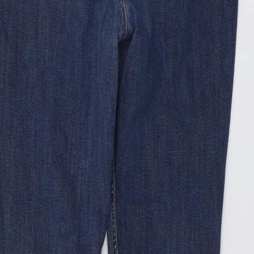 Marks and Spencer Womens Blue Cotton Skinny Jeans Size 18 L27 in Regular Button