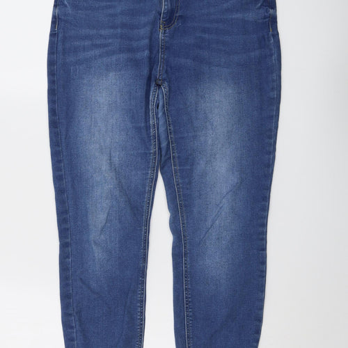365 Denim Womens Blue Cotton Skinny Jeans Size 14 L25 in Regular Button