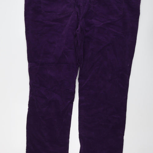 Canada Womens Purple Cotton Trousers Size 28 L30 in Regular Button