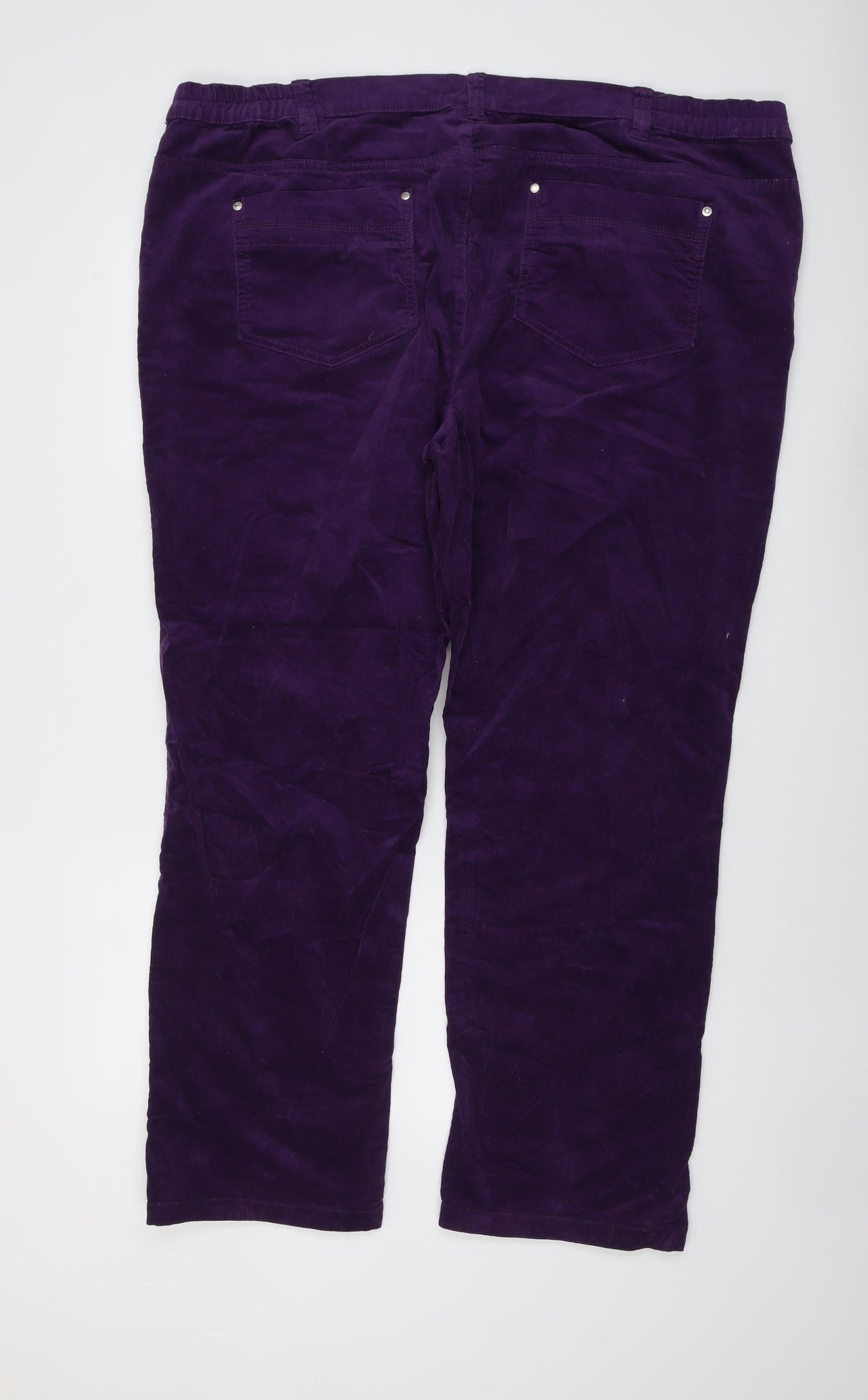 Canada Womens Purple Cotton Trousers Size 28 L30 in Regular Button
