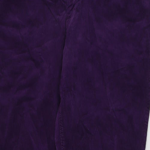 Canada Womens Purple Cotton Trousers Size 28 L30 in Regular Button