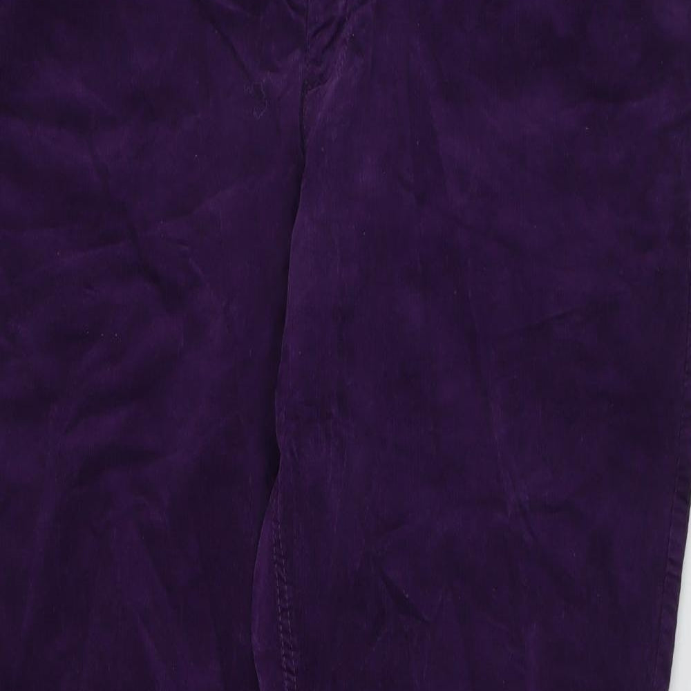 Canada Womens Purple Cotton Trousers Size 28 L30 in Regular Button