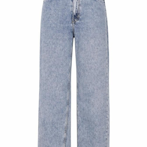 Monki Womens Blue Cotton Straight Jeans Size 25 in L29 in Regular Button
