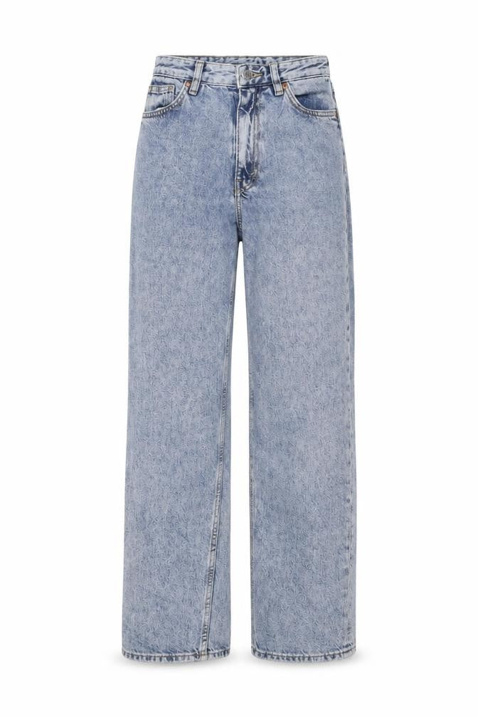 Monki Womens Blue Cotton Straight Jeans Size 25 in L29 in Regular Button