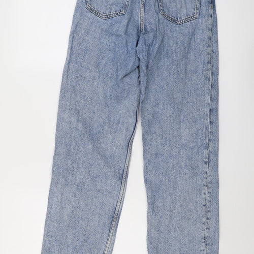 Monki Womens Blue Cotton Straight Jeans Size 25 in L29 in Regular Button