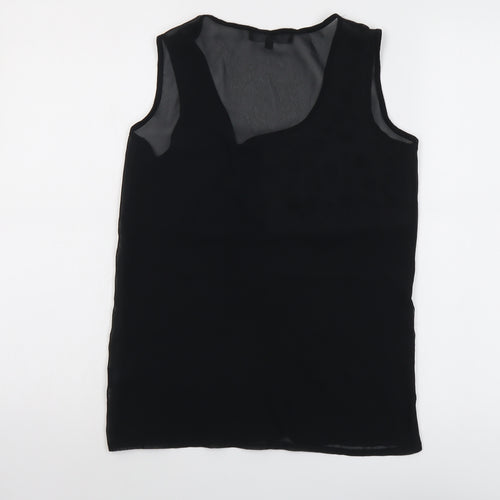 Marks and Spencer Womens Black Polyester Basic Tank Size 6 Scoop Neck