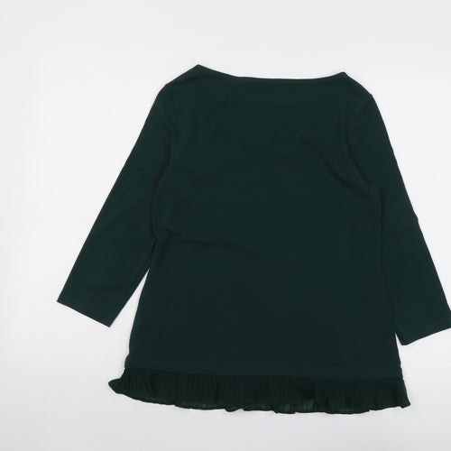 Esprit Womens Green Polyester Basic Blouse Size M Boat Neck