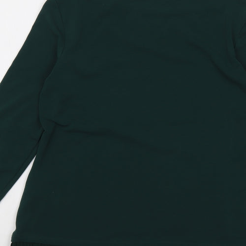 Esprit Womens Green Polyester Basic Blouse Size M Boat Neck
