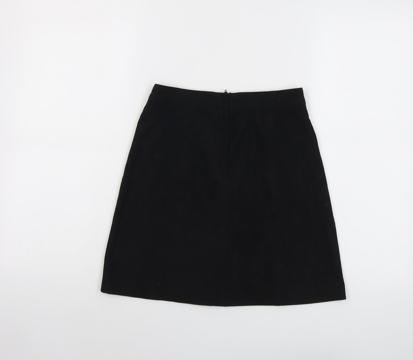 H&M Womens Black Polyester A-Line Skirt Size 6 Zip