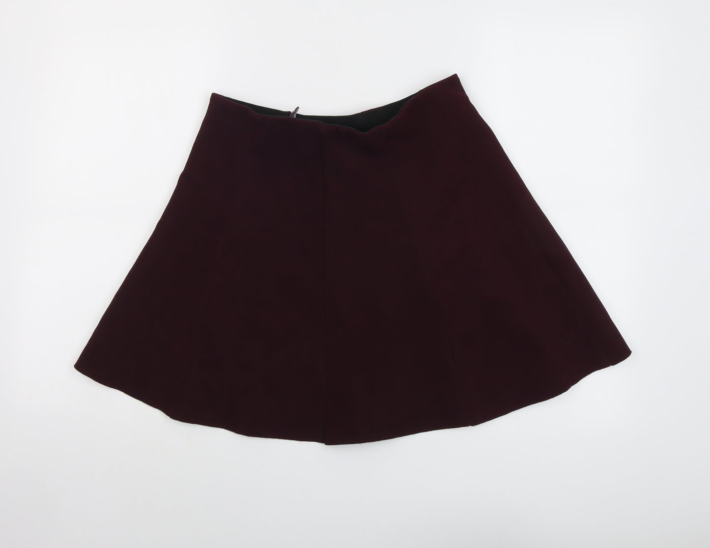 RESERVED Womens Purple Polyester Skater Skirt Size 8 Zip