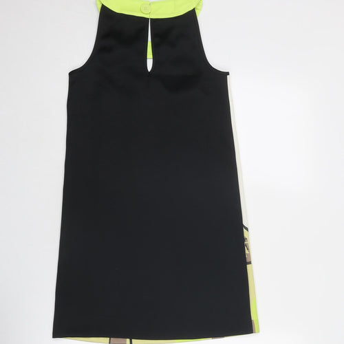 Little Miss Captain Womens Multicoloured Geometric Polyester A-Line Size 2XS Round Neck Button